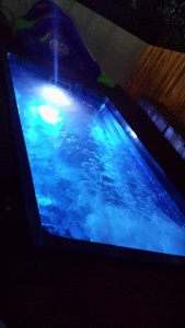 Night time lights Jazz swim spa